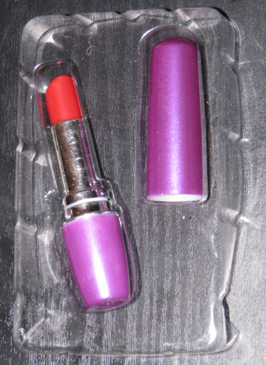 Openned package of lipstick vibrator